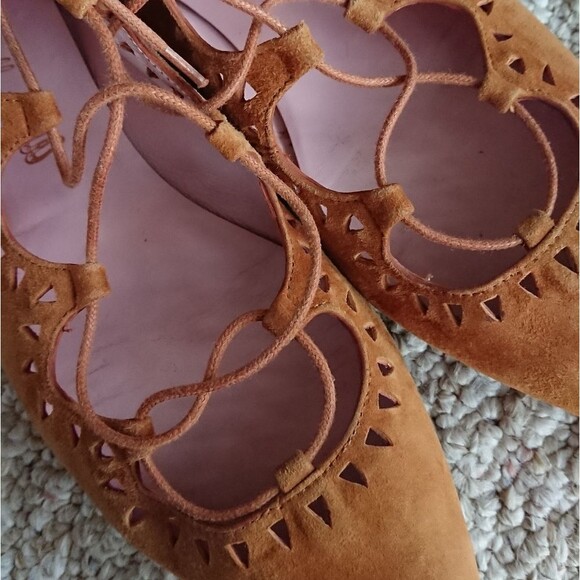 PRETTY BALLERINAS pointy toe Lace-up ballerina size 8 - Picture 8 of 12